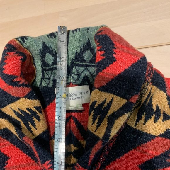 Ralph Lauren Denim Supply Geometric Shawl Cardigan Aztec Southwest - Picture 8 of 11
